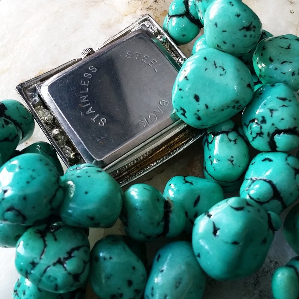 Vintage Watches Turquoise Stretchy Bracelet - Picture 5 of 7